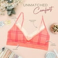 thumbnail image 6 of Alyce Ives Intimates Seamless Girls Bra with Lace Trim, Pink Plaid, L, 6 Pack, 6 of 7