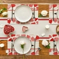 thumbnail image 5 of 1 Pcs Valentine's Day Placemats,17.7 x 11.8 Inch Love Heart Table Mats,Waterproof Anniversary Table Place Mats, for Valentine's Day Indoor Outdoor Holiday Party Kitchen Dining Decoration(Z3-Red2), 5 of 6