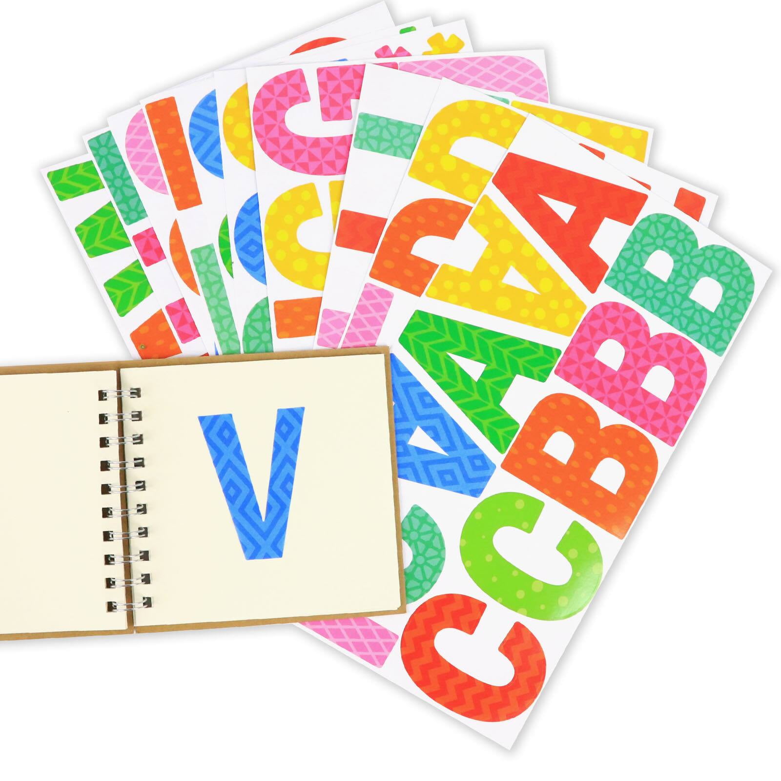 Recollections Printed Block Alphabets Stickers, 12 Pack