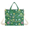 thumbnail image 7 of FORMRS Womens Corduroy Tote Bag Crossbody Shoulder Purse Handbag with Detachable Strap, Green Tennis Pattern, 7 of 7
