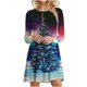 thumbnail image 1 of Vestidos de Navidad Para Mujer Moda Navidad Árbol de Navidad Estampado de Manga Larga Vestido de Cuello Redondo Odeerbi  ODB200020, 1 of 4