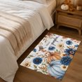 thumbnail image 4 of 2x3 Ft Entryway Area Rug, Blue Thanksgiving Kitchen Rug Runner Washable Floor Mat, Fall Pumpkin Flowers Leaf Bird Wooden Non Slip Indoor Door Mat Throw Carpet for Bathroom Living Room Bedroom, 4 of 8