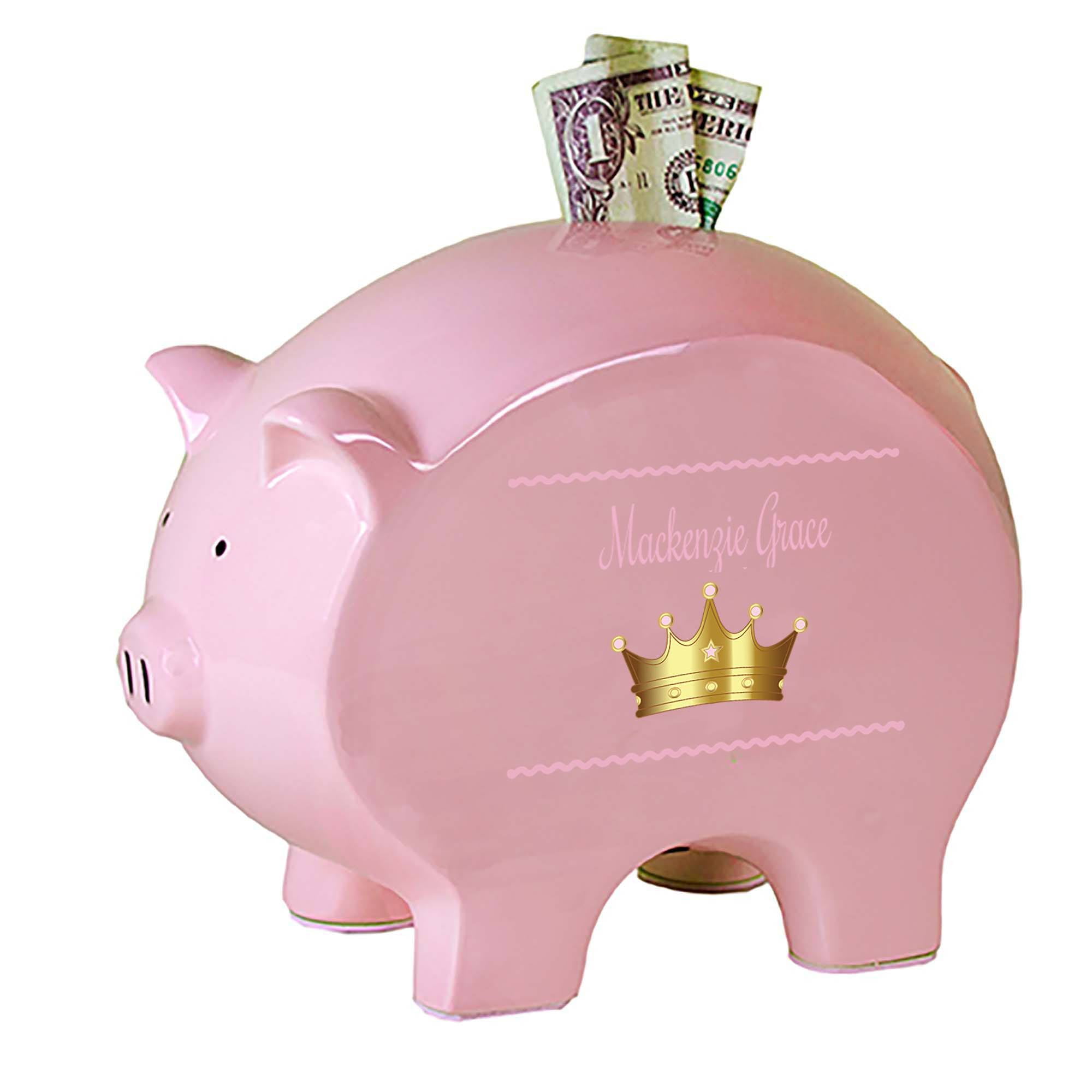 Personalized Pink Piggy Bank - Princess Crown - Walmart.com - Walmart.com