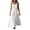 White, variant on Women's Spaghetti Strap Maxi Dress Lace V-Neck Button Front Elastic Waist Tiered Flowy Dress for Beach Vacation Red M