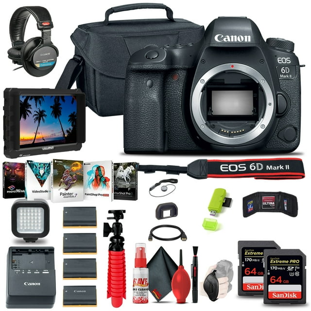 Canon EOS 6D Mark II Appareil Photo Reflex Numérique (Boîtier Seulement) (1897C002) + Moniteur 4K + Plus (Modèle International)
