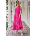 thumbnail image 2 of PRETTYGARDEN Women's Summer Floral One Shoulder Maxi Dress Knot Ruffle Boho Beach Vacation Wedding Guest Long Sun Dresses, 2 of 7
