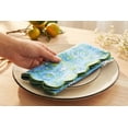 thumbnail image 4 of PurpleEssences Printed Scallop Cloth Napkins Set of 4 18x18 inches- Light Blue/Sage Green, 4 of 7