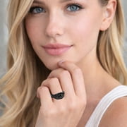 Danielle Wedding Ring Set for Women CZ Black Engagement Ginger Lyne Collection