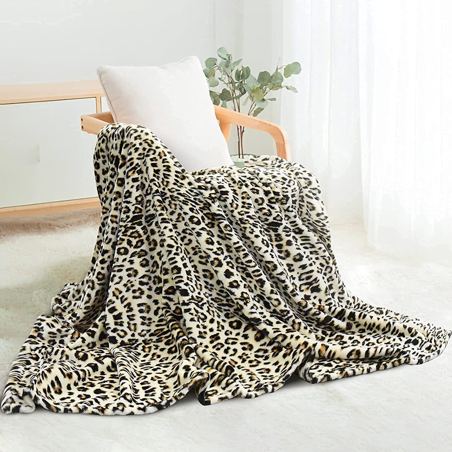 Couverture Polaire Léopard 3D Excervent - Grand Lit 228x228 Cm - Douce, Chaude Et Stylée - Idéale Canapé, Lit, Sofa