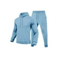 thumbnail image 4 of Tdoqot Mens Sweatsuits 2 PC- Casual Drawstring Long Sleeve Loose Fit Hoodie and Cargo Sweatpants Sets Light Blue Size XL, 4 of 5