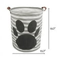 thumbnail image 5 of Foldable Round Large Storage Baskets, 19.7" Waterproof Cotton Linen Laundry Hamper Clothes Basket with Handles for Kids Baby Toy &Clothing Collection (Round - Dog Footprint), 5 of 7