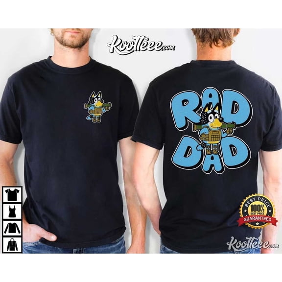 Rad Dad Bluey Retro T-Shirt, Rad Like Dad T-Shirt, Gift For Dad