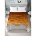 thumbnail image 2 of TwinSize Flat Sheet Only, Orange Ombre Stripes Soft Brushed Microfiber Bed Sheets, Farmhouse Retro Abstract Waves Art Hotel Quality Breathable Bedding Top Sheet, Easy Care, 66"x96", 2 of 9