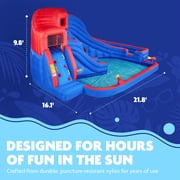 Sunny & Fun Fun Water Slide Park with Blowup Pool & Pump for Kids Water Play