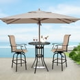 thumbnail image 4 of Outdoor Patio Round Bar Table with 2" Umbrella Hole, Tall Pub Height Bistro Table for Porch Backyard Cast Aluminum, 4 of 8