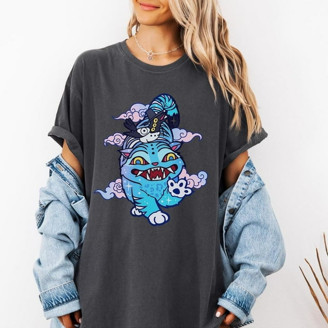 Kpop Demon Hunters Tiger Comfort Colors Shirt, Demon Hunter Tiger Tee, Kpop Huntrix Pin Sh - As Picture - M