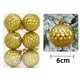thumbnail image 1 of Adornos navideños indestructibles - Juego de 6 bolas de plástico de 60 mm, colgantes brillantes de árbol y corona para decoración navideña, 1 of 1