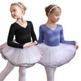 thumbnail image 4 of WOLLED Girls Ballet Leotards for Kids Toddler Fall with Tutus Skirt with Removable Skirt 3-11Y Toddler Hollow Back Dance Dress Long Sleeve Ballet Skirt, 4 of 10