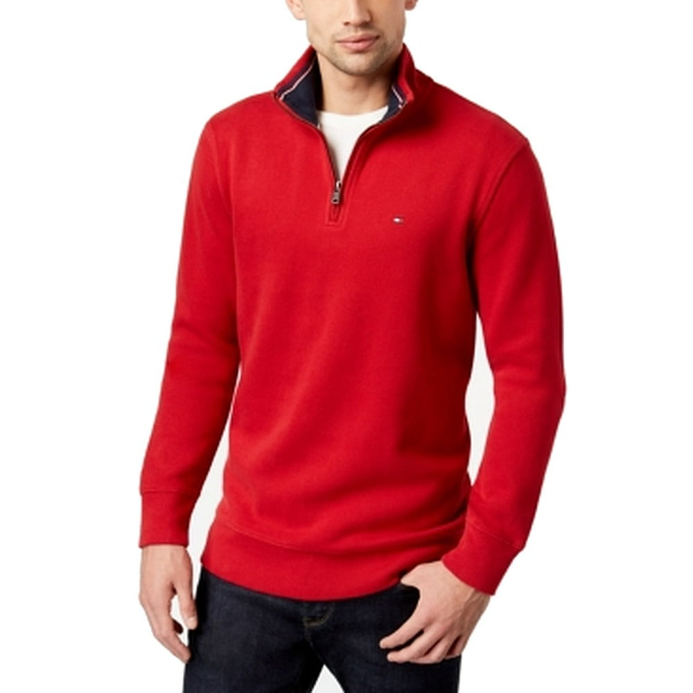 Tommy Hilfiger - Tommy Hilfiger NEW Red Mens Size 3XL 1/4 Zip Ribbed ...
