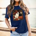 thumbnail image 2 of Halloween Shirts for Women Graphic Short Sleeve T Shirt For Everyday Wear Soft Crew Neck Tee With Playful Pattern And Blue XXXL, 2 of 4