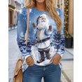 thumbnail image 4 of Jersey de manga larga con estampado navideño para mujer, ropa deportiva, Top informal, microelástico, Otoño e Invierno, 4 of 4