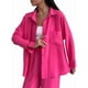 thumbnail image 1 of Conjuntos de 2 Piezas para Mujer: Conjuntos Casuales de Salón, Camisas de Larga con Botones y Pantalones de Pierna Rosa Roja XL, 1 of 9