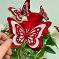 thumbnail image 6 of Red Butterfly decorations, 3D Butterfly Stickers, Wall decals Peel and Stick, 6 Pack, Mixed Dimensions, Wall decorations for Living Room, 6 of 6
