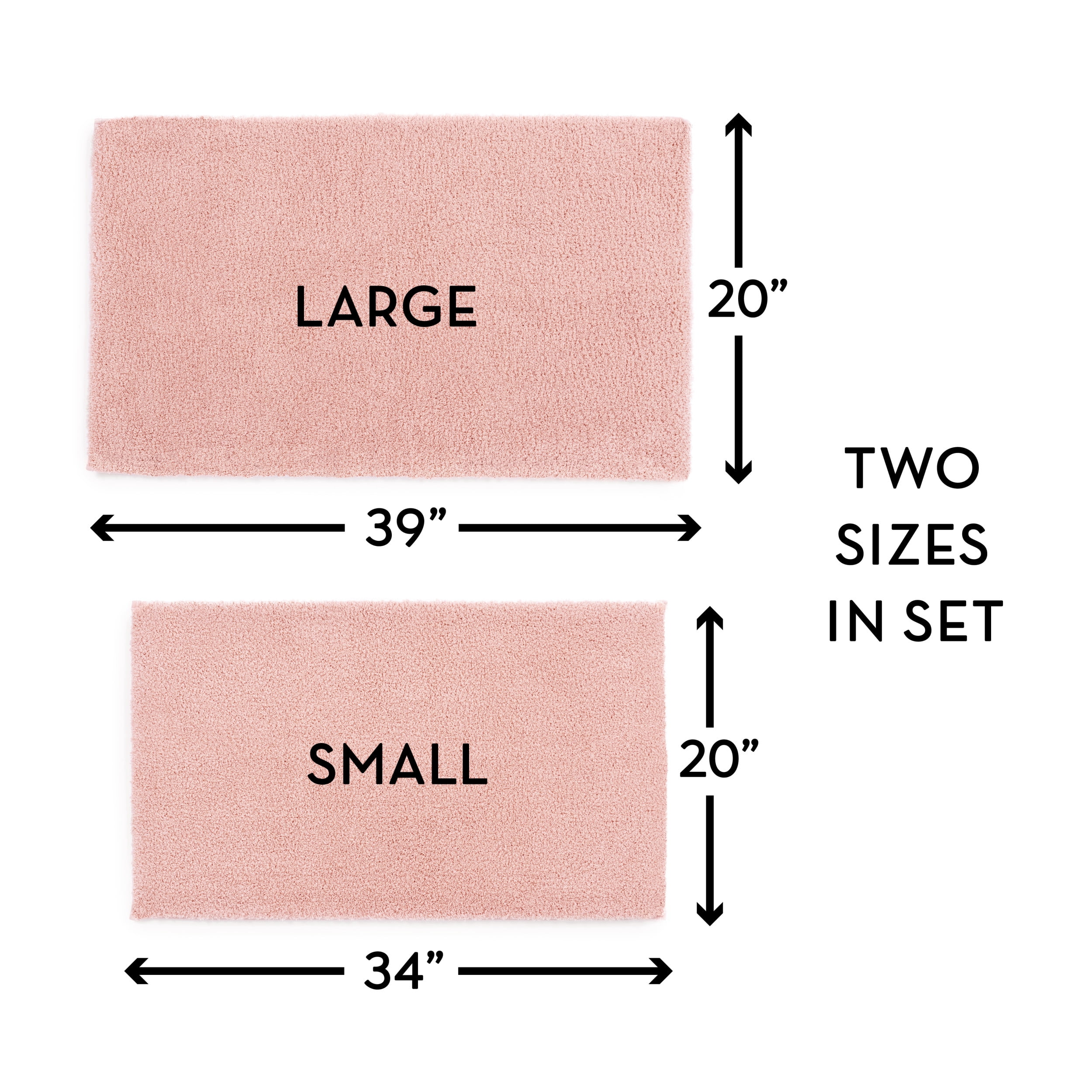 Better Homes & Gardens Ultra Soft Polyester 2 Piece Bath Rug Set , 20" x 34" and 23" x 39", Cherry Blossom