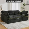 thumbnail image 5 of 85.4" Black Cloud Sectional Couch, Modern Modular U-Shaped Sofa with Movable Ottoman, L-Shaped Sofa Bed, 2 USB Ports and Phone Holder for Living Room, 5 of 16