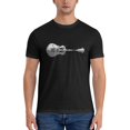 thumbnail image 5 of Camiseta de manga corta 100 % algodón para hombre con diseño de guitarra natural, 5 of 5