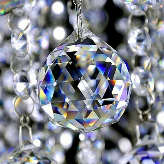 30mm/40mm Hanging Clear Crystal Lighting Ball Prisms DIY Curtain ChandelierDecor (10pcs)