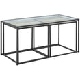 thumbnail image 1 of Table d'Emboîtement en Verre Trempé Industriel de 3 Pièces dans un Lavis Gris, 1 of 6