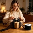 thumbnail image 3 of Burlap Wired Ribbon Roll, 1.6 Inches Wide Wired Edge Ribbon for Christmas Party Big Bows DIY Crafts Wedding Floral Binding, Outdoor Wreath Decoration, Gift Wrapping, 5 Yards/Roll, 3 of 5