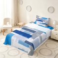 thumbnail image 3 of Manfei Abstract Ombre Rectangle Twin Sheets, Blue Black Gray Bedding, Gray Reversible 3-Piece1 Flat Sheet + 1 Fitted Sheet + 1 Pillowcase, 3 of 6