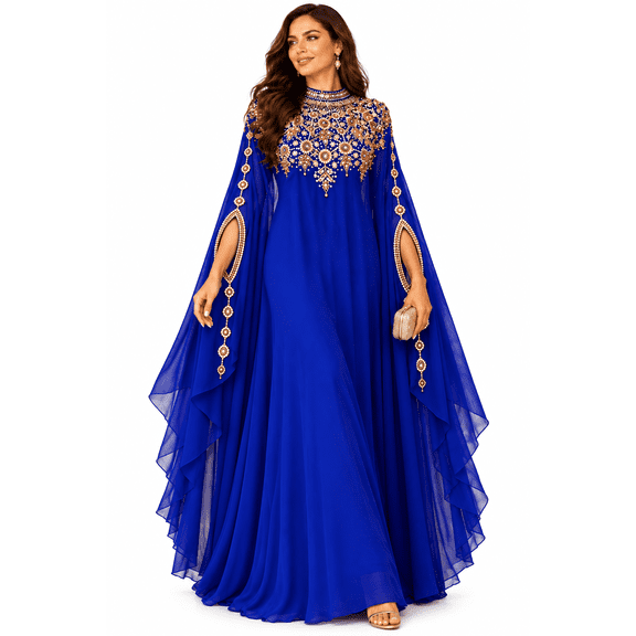 UNIQUE KAFTANS Kaftan Farasha Maxi Dress (Royal Blue)