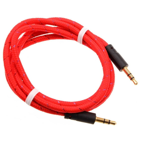 Aux Cable for Motorola Moto G 5G (2023), 3.5mm Adapter Car Stereo Aux-in Audio Cord Speaker Jack Wire Braided Red for Motorola Moto G 5G (2023) Phone