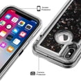 thumbnail image 2 of iphone XS/X 5.8inch case,3 in 1 Hard Clear Detachable Sparkle Dynamic Drift Sand Blink Flow Sand Glitter Heart-Shape Quicksand & Paillette Back Clear Hourglass Case Cover(Black), 2 of 7