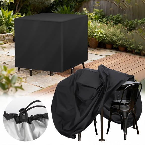 EEEKit Patio Table Cover, Heavy Duty Square Outdoors Table and Chair Cover, Patio Furniture Cover for Dining Furniture, Picnic Coffee Tables Chairs