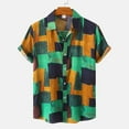 thumbnail image 2 of Camisa de verano que imprime la parte superior de la solapa de la camisa de manga corta de los hombres ocasionales Pompotops oipoqjl43567, 2 of 9
