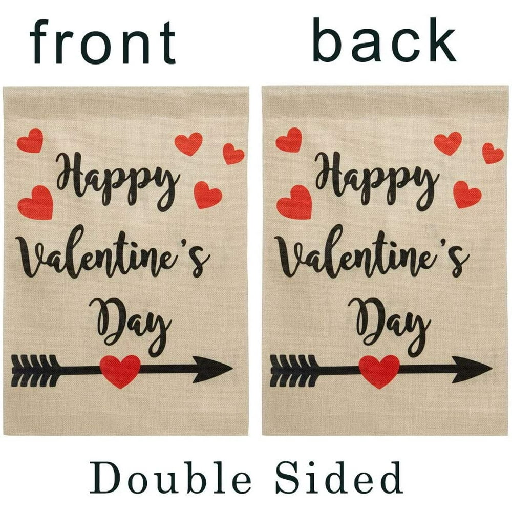 Valentines Garden Flag 12.5x18 Inch Double Sided Decorative Happy