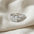 thumbnail image 4 of Pompeii 2 3/4CT Princess Cut Three Stone Vintage Diamond Engagement Ring Lab Grown 14k, 4 of 5
