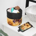 thumbnail image 6 of PhooArto Travel Cosmetic Bags Barrel Makeup Bag, Multifunctional Toiletry Bucket Bags Round Organizer Storage Pocket, Flowers Butterflies Painting, 6 of 6