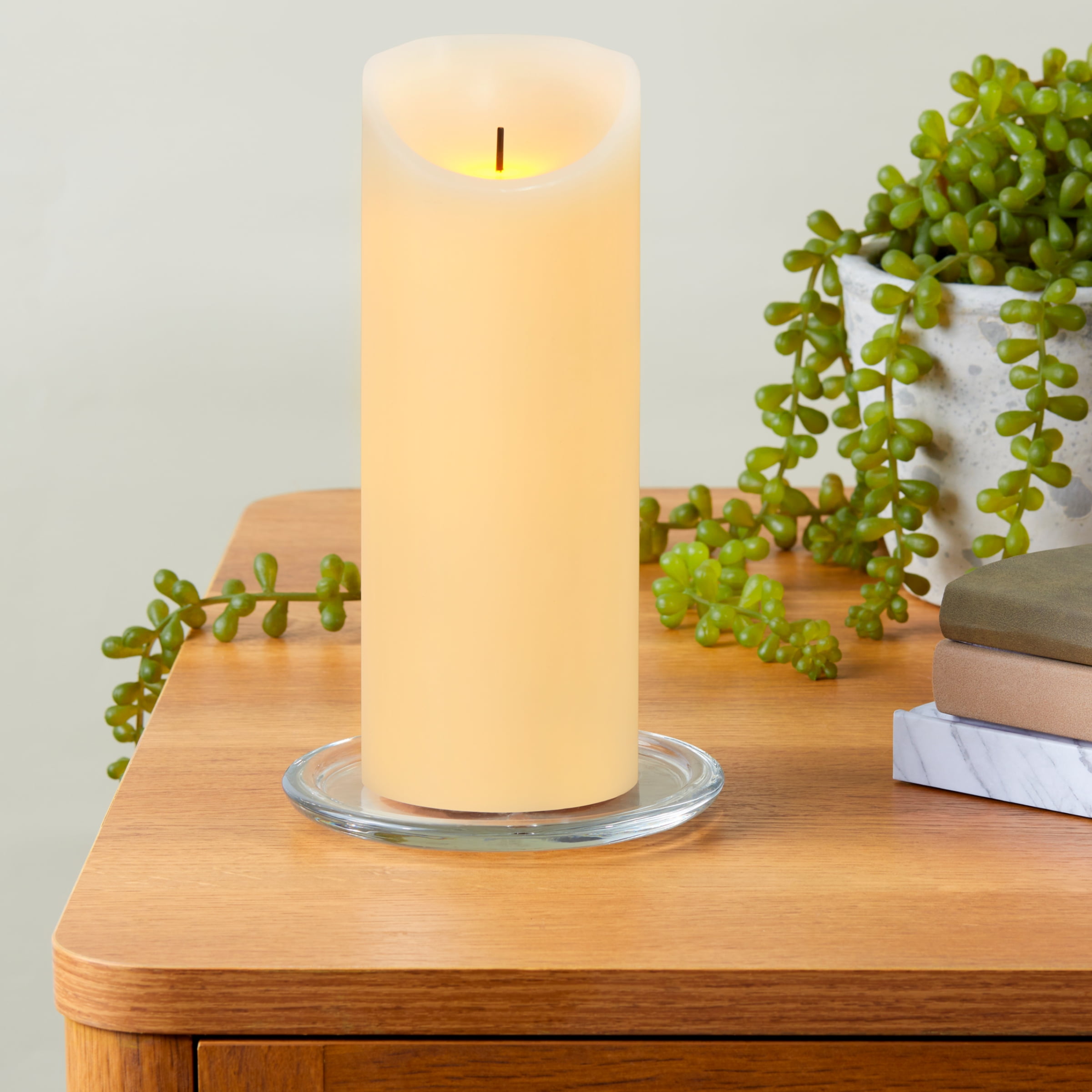 Mainstays Unscented Flameless LED Pillar Candle, Ivory, 3 x 8 in