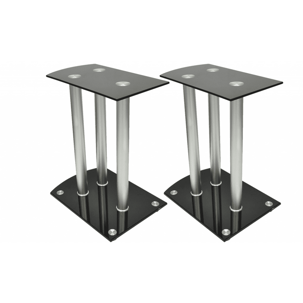 Glass Speaker Stands 2 pcs Black