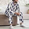 thumbnail image 6 of Bingfone Men's Pajama Set 2 Piece Loungewear PJs, Long Sleeve with Pajama Pants-Seahorses and Hearts, 6 of 7