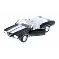 thumbnail image 2 of Diecast Car w/Trailer - 1971 Chevy Chevelle SS454 Convertible, Black w/ White - Welly 22089WBK - 1/24 Scale Diecast Model Toy Car, 2 of 3