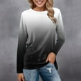 thumbnail image 2 of Femmes Daily Tops Manches Longues Confortable Gradient Imprimé Blouse Tops Casual Manches Longues Col Tunique Pull-Over Chemises, 2 of 4