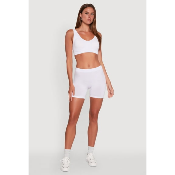 Womens Basic Seamless Biker Shorts