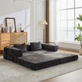 thumbnail image 2 of 78'' Convertible Folding Sofa Bed, Floor Sleeper Sofa Couch with Fixed-Shape Frame, Compression Comfy Couch, Boneless Modular Sectional Sofa, No Assembly Required, for Living Room, Bedroom, Black, 2 of 8