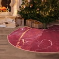 thumbnail image 6 of Daiia Abstract Red Marble Drawing Merry Christmas Tree Skirt , Xmas Large Lace-up Tree Skirt, Santa Snowflakes Rustic Home Decorations New Year Party Farmhouse Decor-48", 6 of 7